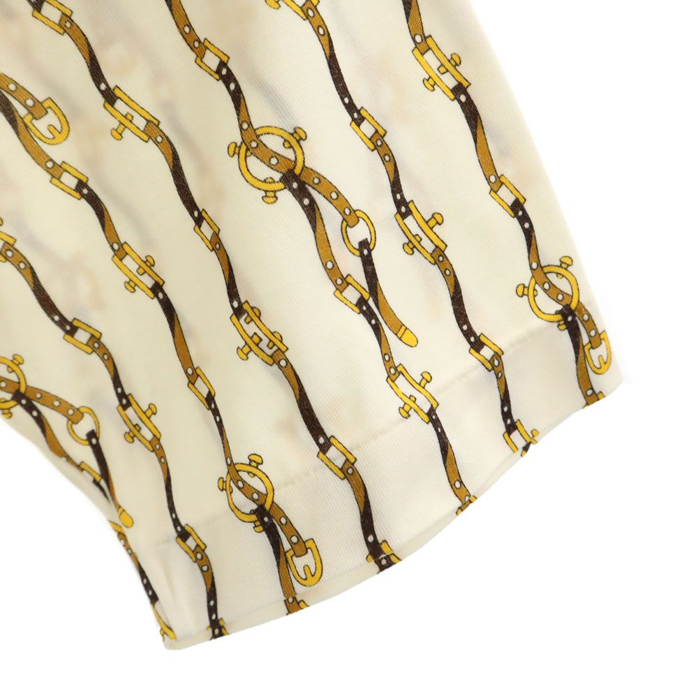 masters. 80s ヴィンテージ 総柄 半袖 ポロシャツ M ベージュ メンズ