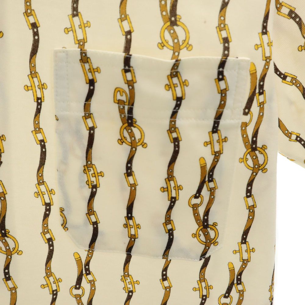 masters. 80s ヴィンテージ 総柄 半袖 ポロシャツ M ベージュ メンズ