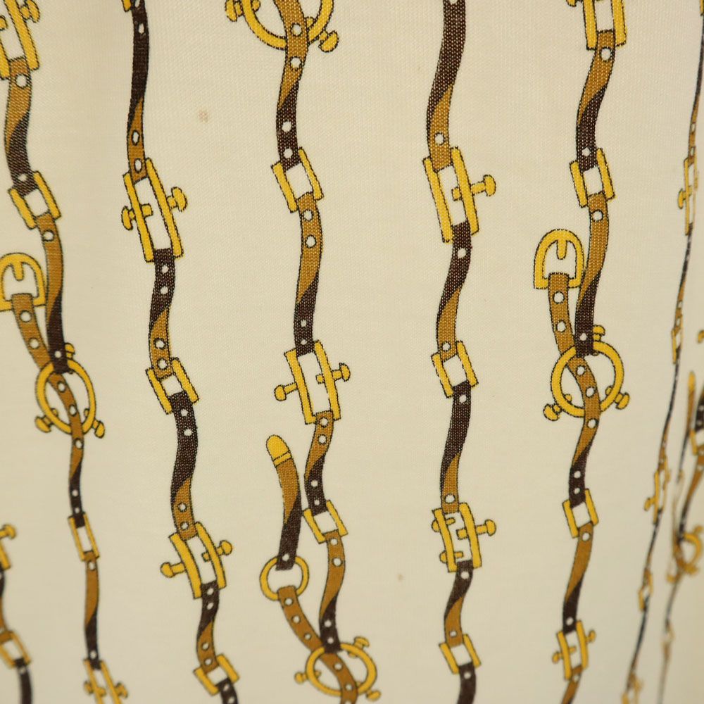 masters. 80s ヴィンテージ 総柄 半袖 ポロシャツ M ベージュ メンズ