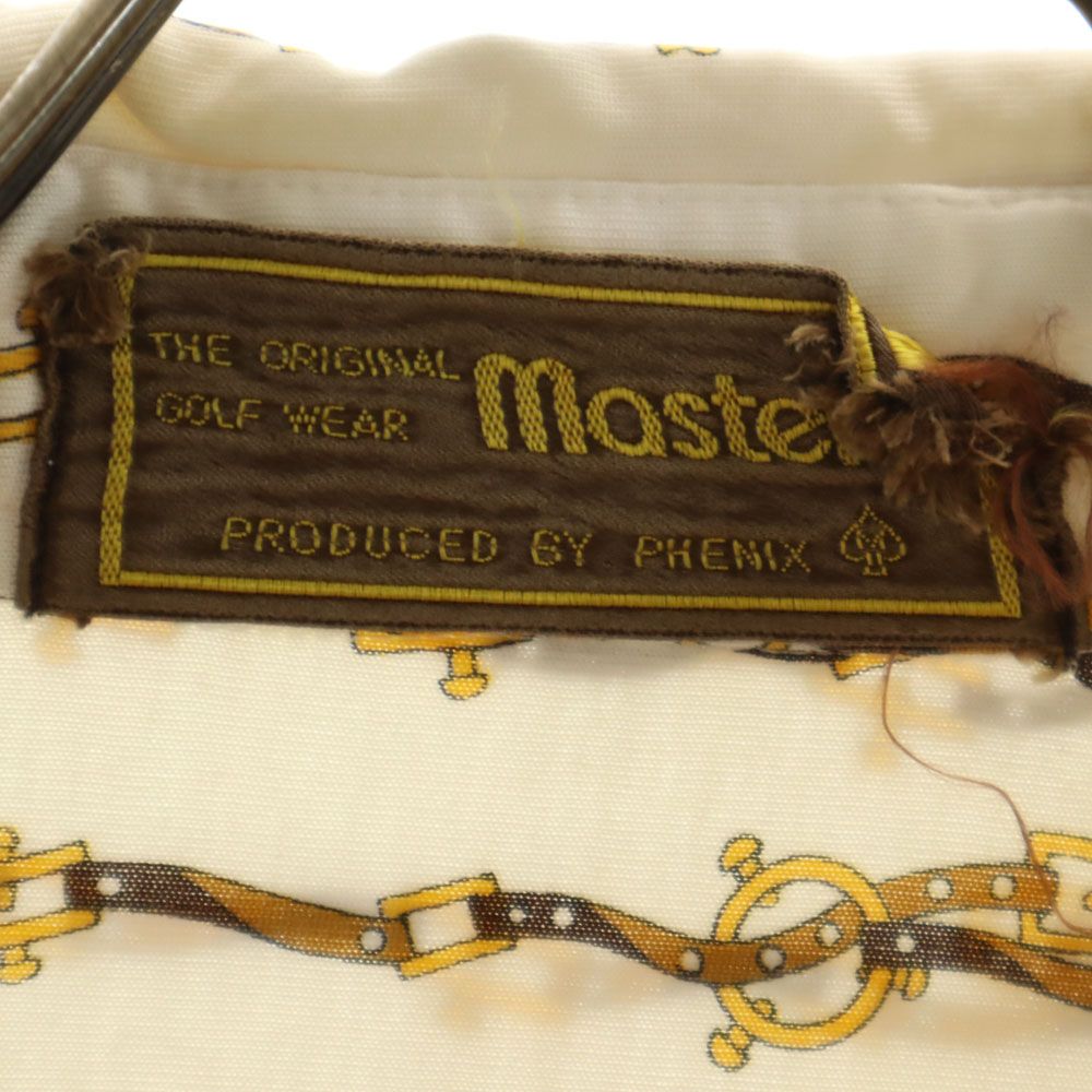 masters. 80s ヴィンテージ 総柄 半袖 ポロシャツ M ベージュ メンズ