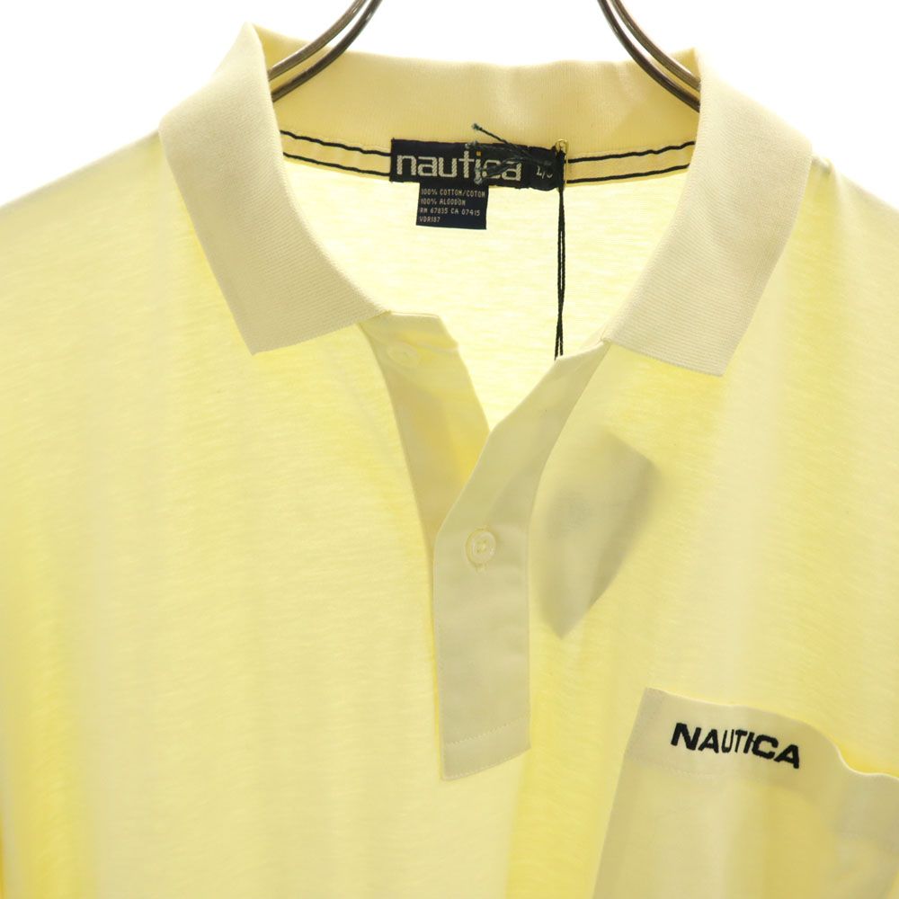 未使用 NAUTICA ノーティカ 90s オールド デッドストック 半袖 ポロシャツ L イエロー タグ付き メンズ