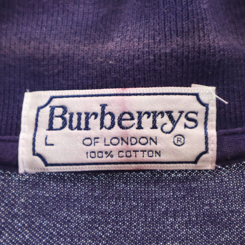 Burberrys バーバリーズ 90s オールド 半袖 ポロシャツ L ブルー系 OF LONDON 鹿の子地 メンズ