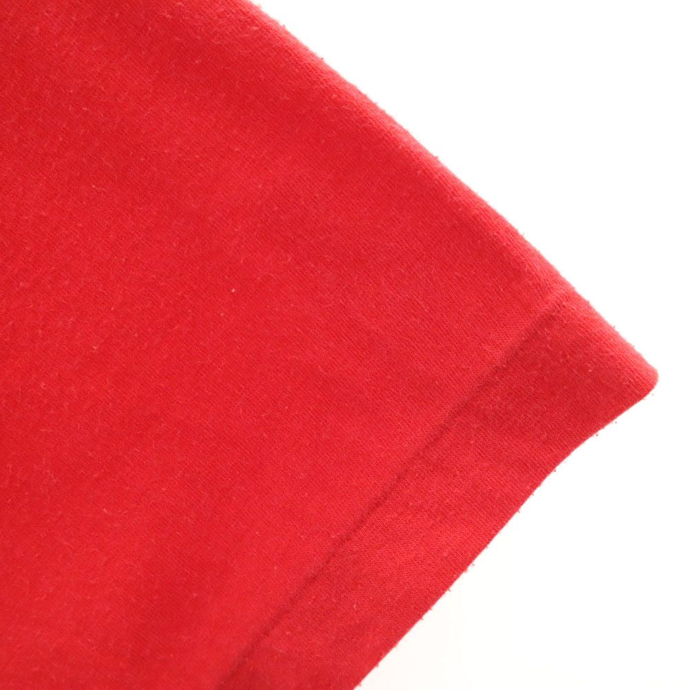 スポルディング 日本製 オールド フロッキー プリント 半袖 Tシャツ レッド SPALDING メンズ