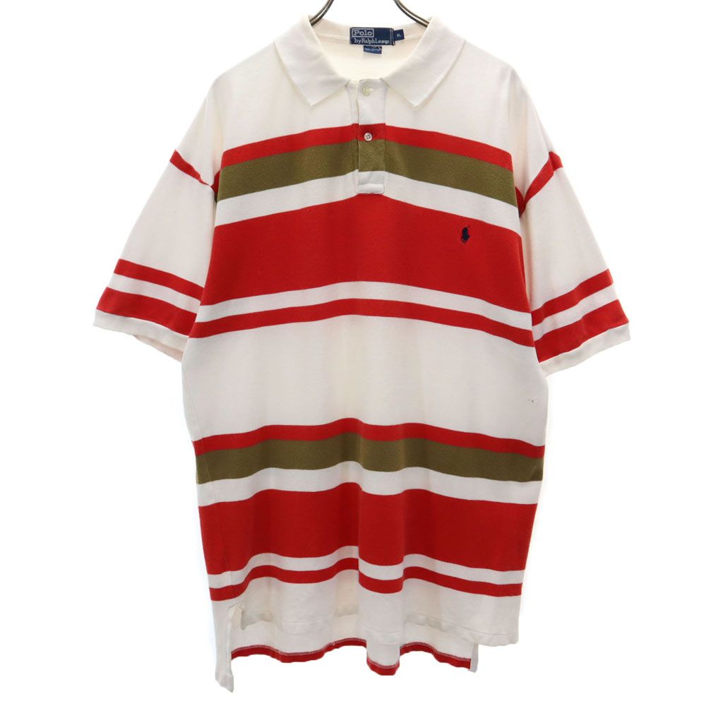 Polo by Ralph Lauren ポロバイラルフローレン ボーダー柄 半袖 ポロシャツ XL 鹿の子地 メンズ