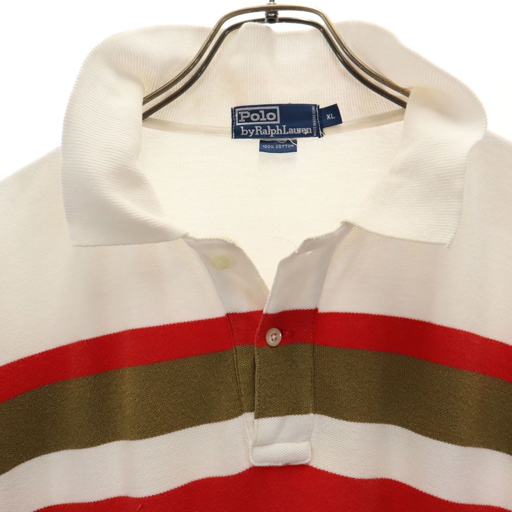 Polo by Ralph Lauren ポロバイラルフローレン ボーダー柄 半袖 ポロシャツ XL 鹿の子地 メンズ