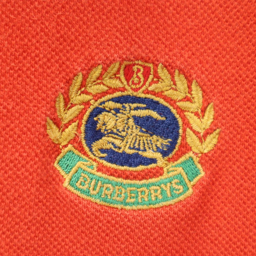 Burberrys バーバリーズ 90s オールド 半袖 ポロシャツ L オレンジ系 鹿の子地 メンズ