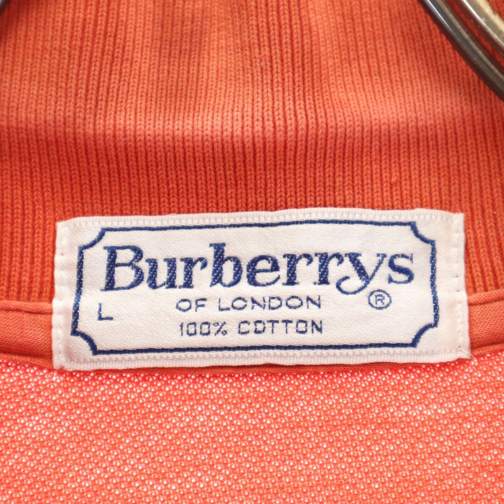 Burberrys バーバリーズ 90s オールド 半袖 ポロシャツ L オレンジ系 鹿の子地 メンズ