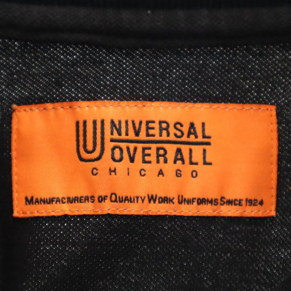 UNIVERSAL OVERALL ユニバーサルオーバーオール 半袖 ポロシャツ M 黒 鹿の子地 メンズ