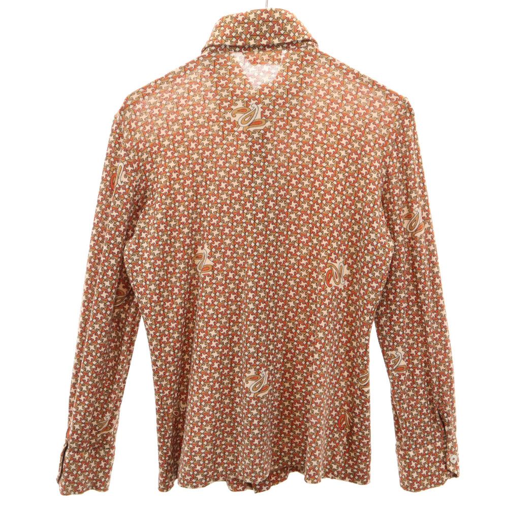 PIER 70s 80s イタリア製 ヴィンテージ 総柄 長袖 シャツ ベージュ系 メンズ