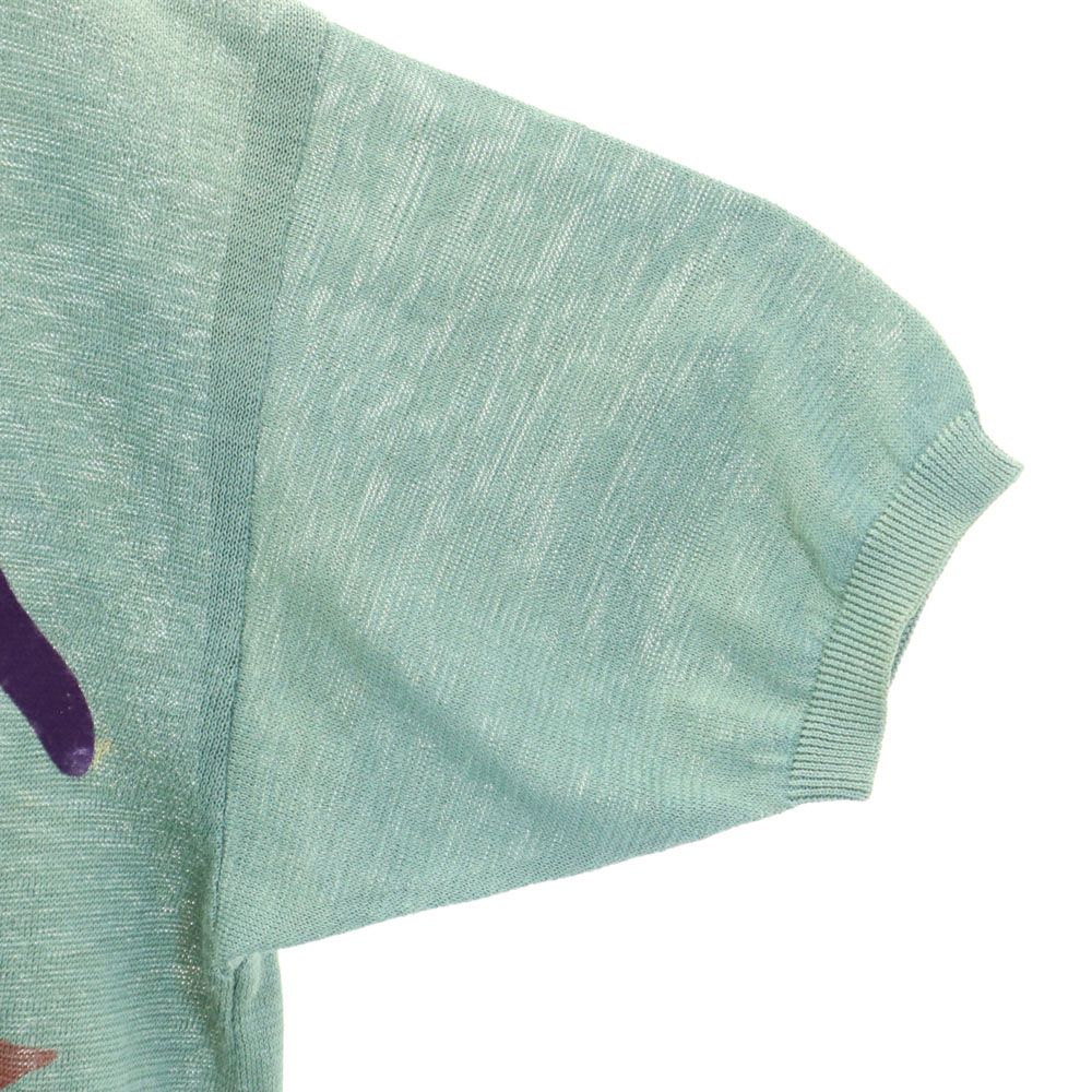 ランセル 日本製 半袖 セーター L グリーン系 LANCEL メンズ