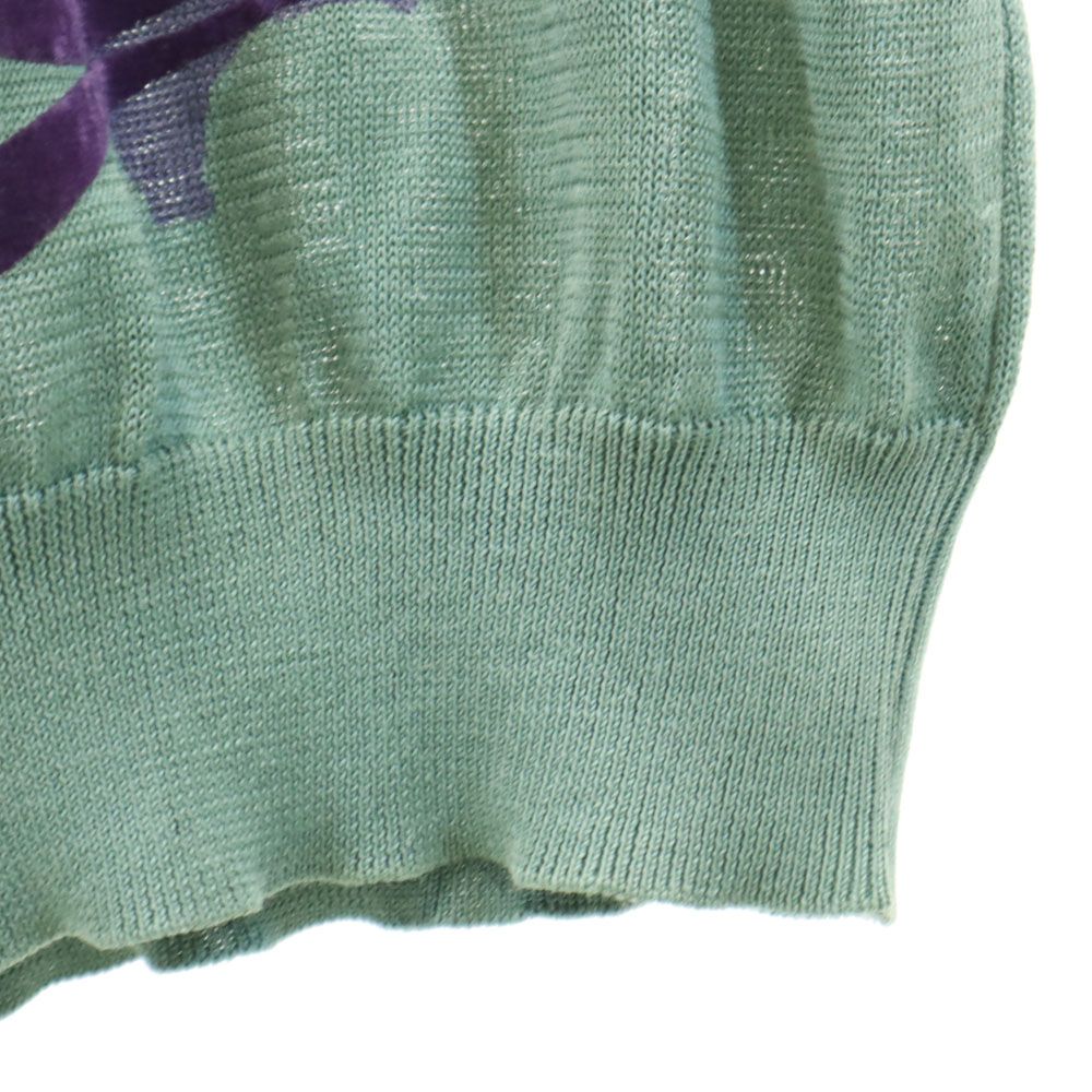 ランセル 日本製 半袖 セーター L グリーン系 LANCEL メンズ