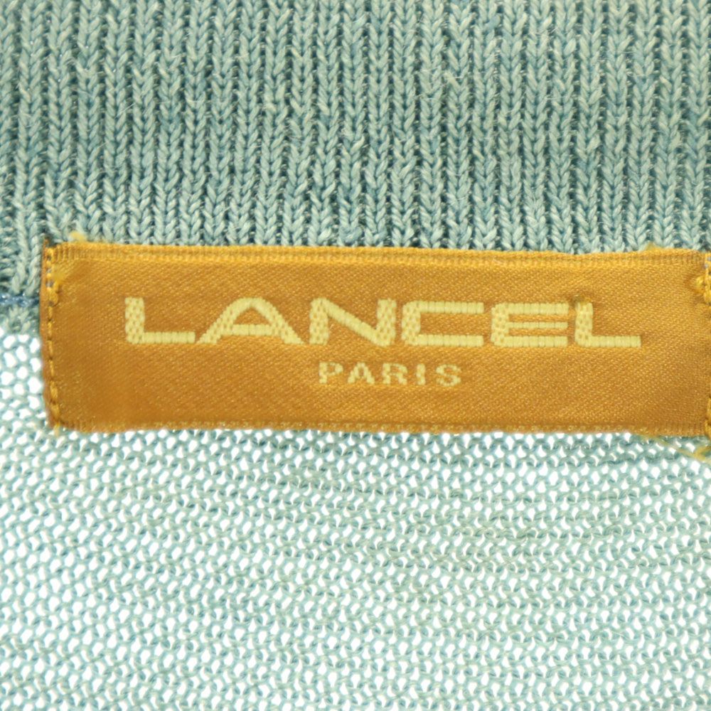 ランセル 日本製 半袖 セーター L グリーン系 LANCEL メンズ