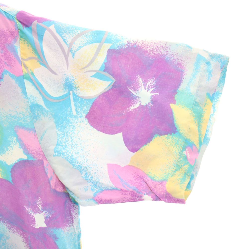 ISLANDER アイスランダー 80s ヴィンテージ 半袖 オープンカラーシャツ L パープル 他 メンズ