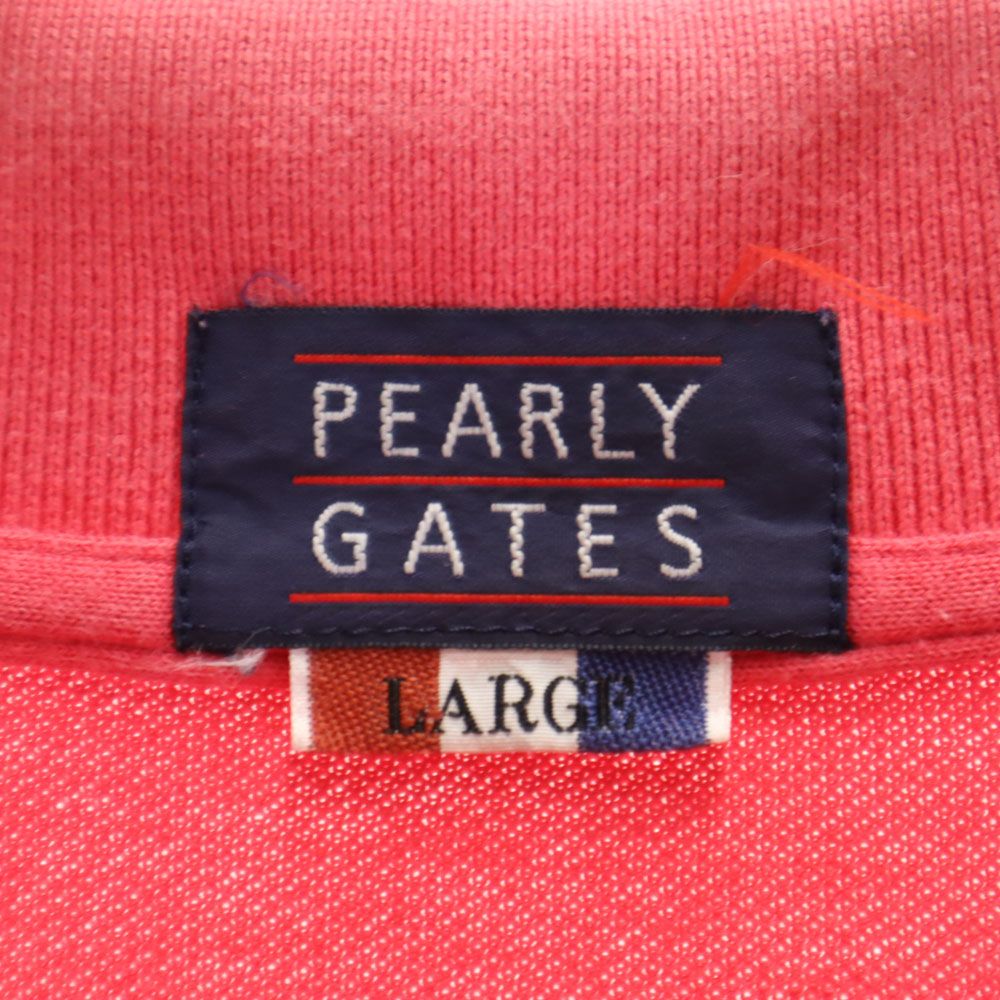 PEARLY GATES パーリーゲイツ 日本製 ゴルフ 半袖 鹿の子 ポロシャツ L ピンク メンズ