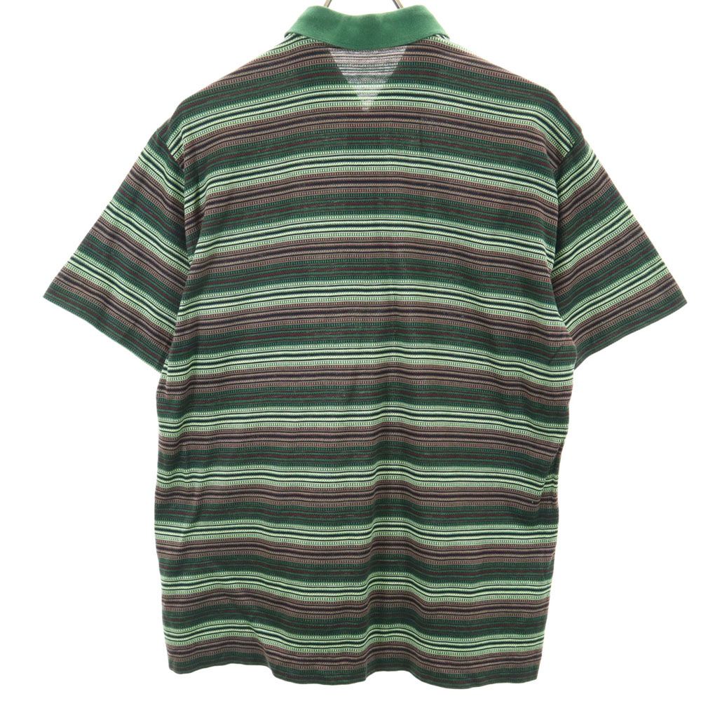 イヴサンローラン 90s オールド ボーダー 半袖 ポロシャツ MA グリーン系 YVES SAINT LAURENT メンズ