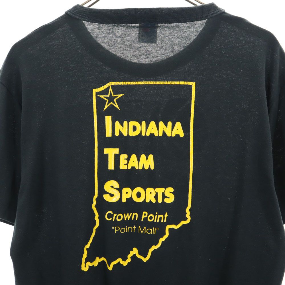 RUSSELL ATHLETIC ラッセルアスレチック 90s USA製 オールド プリント 半袖 Tシャツ M ブラック系 メンズ