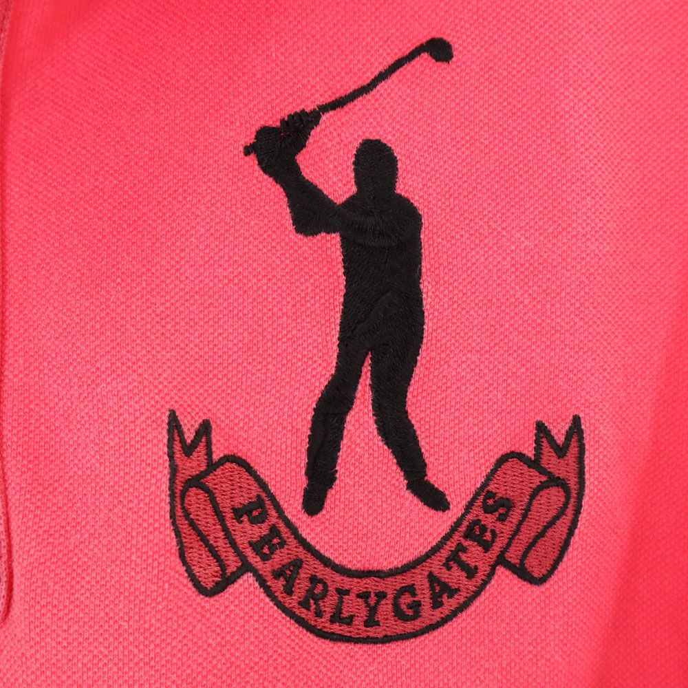 PEARLY GATES パーリーゲイツ ゴルフ 半袖 ポロシャツ 3 ピンク 鹿の子地 メンズ