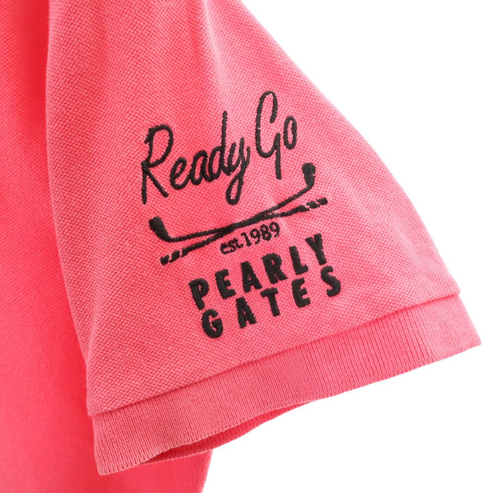 PEARLY GATES パーリーゲイツ ゴルフ 半袖 ポロシャツ 3 ピンク 鹿の子地 メンズ