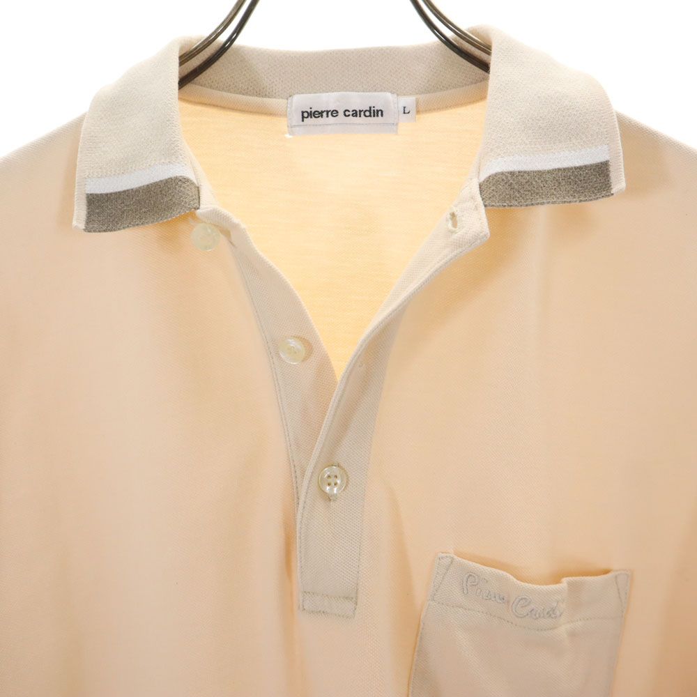 Pierre Cardin ピエールカルダン 半袖 鹿の子 ポロシャツ L ペールオレンジ メンズ