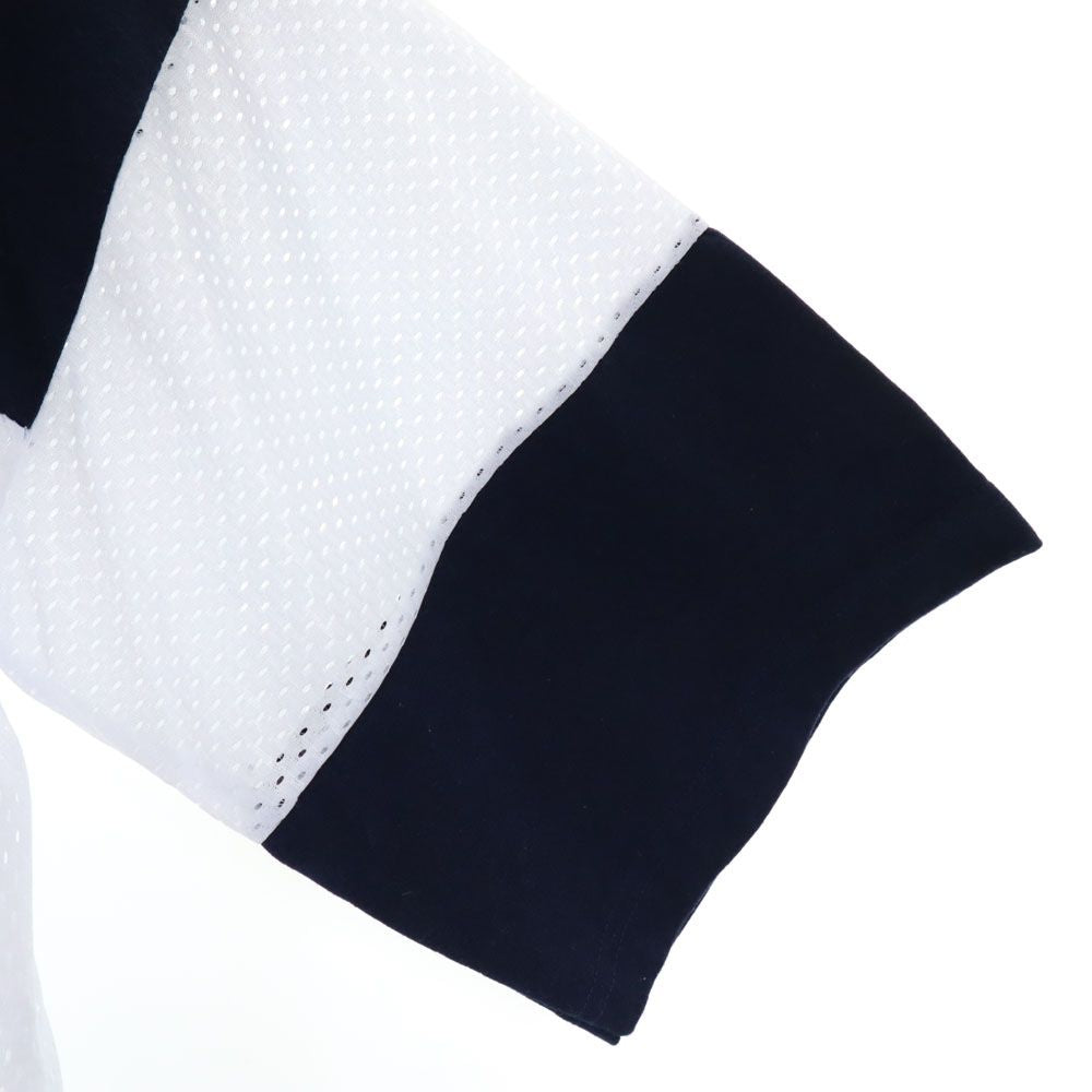 OLD オールド 90s USA製 フットボールT 半袖 メッシュ Vネック Tシャツ 14/16 ホワイト系 キッズ