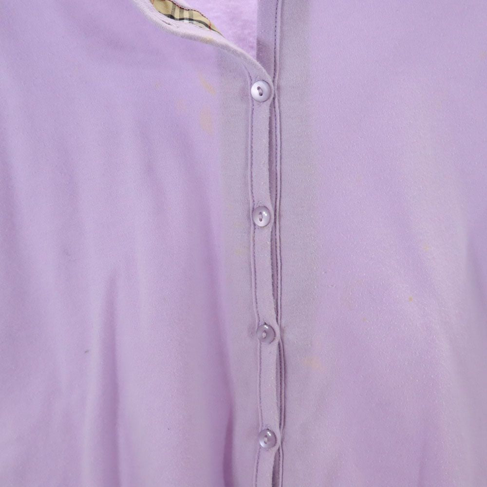 BURBERRY BLUE LABEL バーバリーブルーレーベル 三陽商会 7分袖 スウェット カーディガン M パープル系 レディース