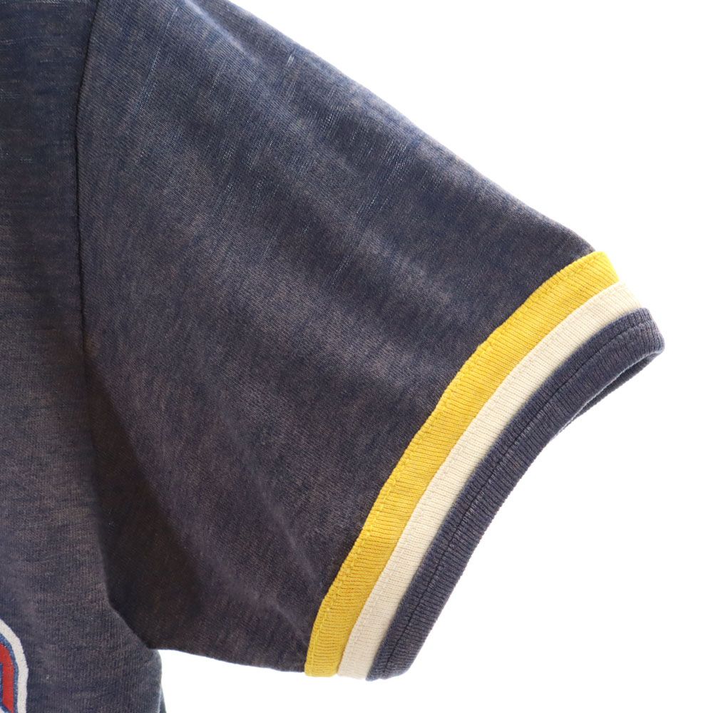 Champion チャンピオン 70s USA製 ヴィンテージ バータグ 半袖 トリム Tシャツ M ネイビー系 レディース