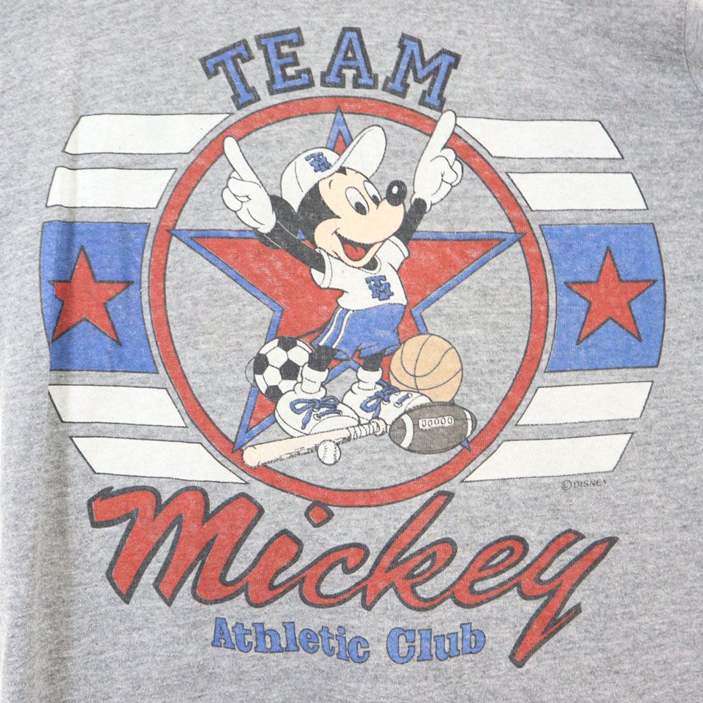 JERZEES ジャージーズ 90s USA製 オールド ミッキーマウスプリント 半袖 Tシャツ S グレー系 メンズ