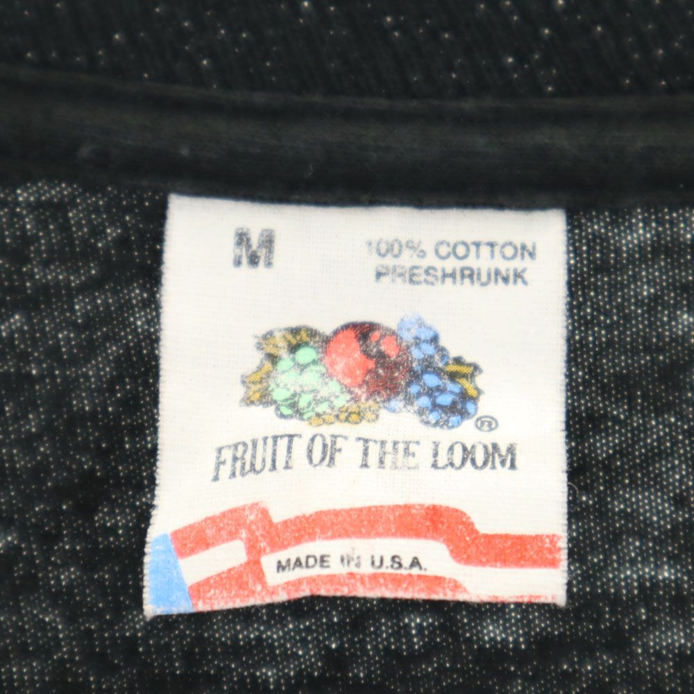 FRUIT OF THE LOOM フルーツオブザルーム 90s オールド プリント 半袖 Tシャツ M ブラック系 メンズ