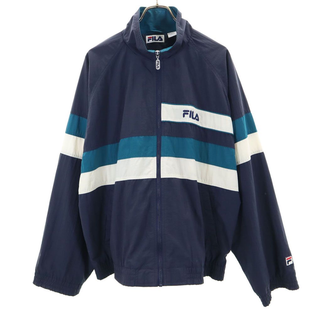FILA フィラ 90s オールド ナイロンジャケット L ネイビー メンズ