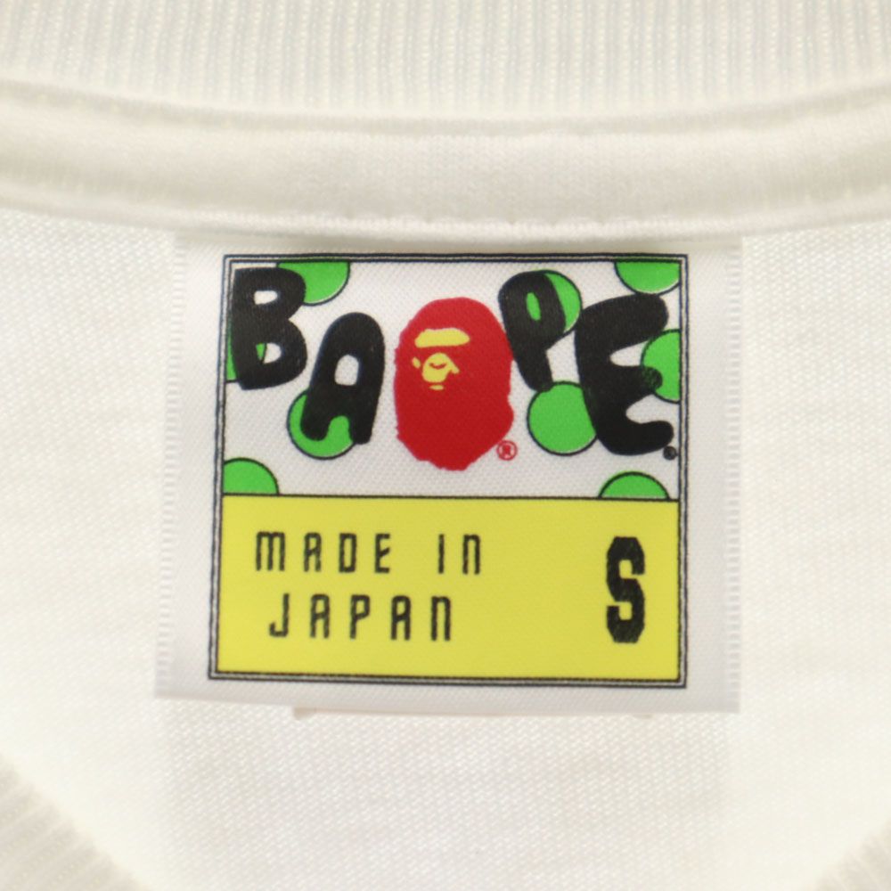 ベイプ 日本製 プリント 半袖 Tシャツ S ホワイト BAPE A BATHING APE メンズ