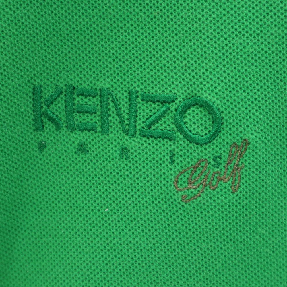 ケンゾーゴルフ 90s 日本製 オールド 半袖 ポロシャツ 1 グリーン KENZO GOLF 鹿の子 メンズ