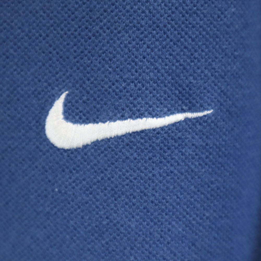 ナイキ 90s 00s オールド 白タグ 半袖 ポロシャツ S ネイビー NIKE 鹿の子 メンズ