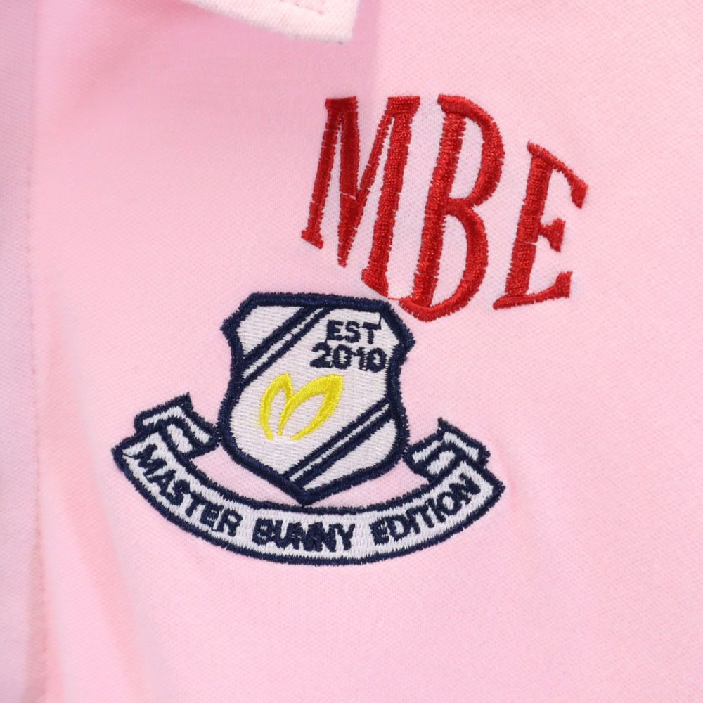 マスターバニーエディション 刺繍 ゴルフ 半袖 ポロシャツ 4 ピンク MASTER BUNNY EDITION メンズ