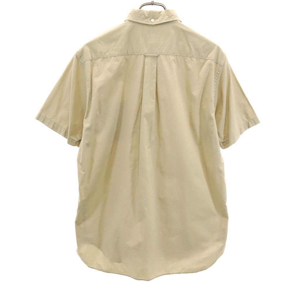ビームス 日本製 半袖 ボタンダウンシャツ L ベージュ BEAMS メンズ