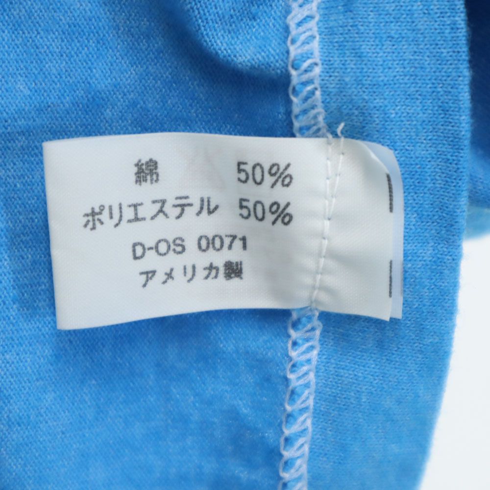 Velva Sheen ベルバシーン 90s USA製 オールド プリント ミッキー 半袖 Vネック リンガー Tシャツ L ブルー メンズ