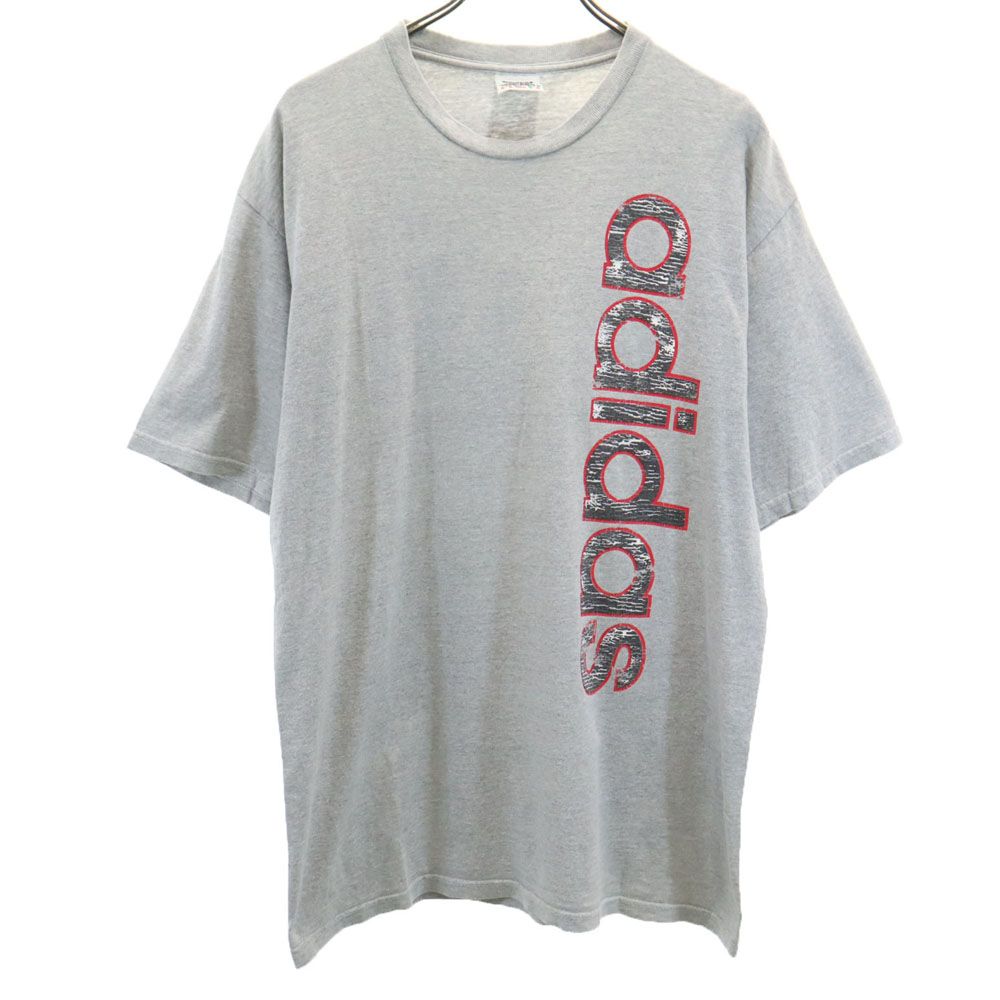 adidas アディダス 90s USA製 オールド トレフォイルロゴ 半袖 Tシャツ M グレー メンズ