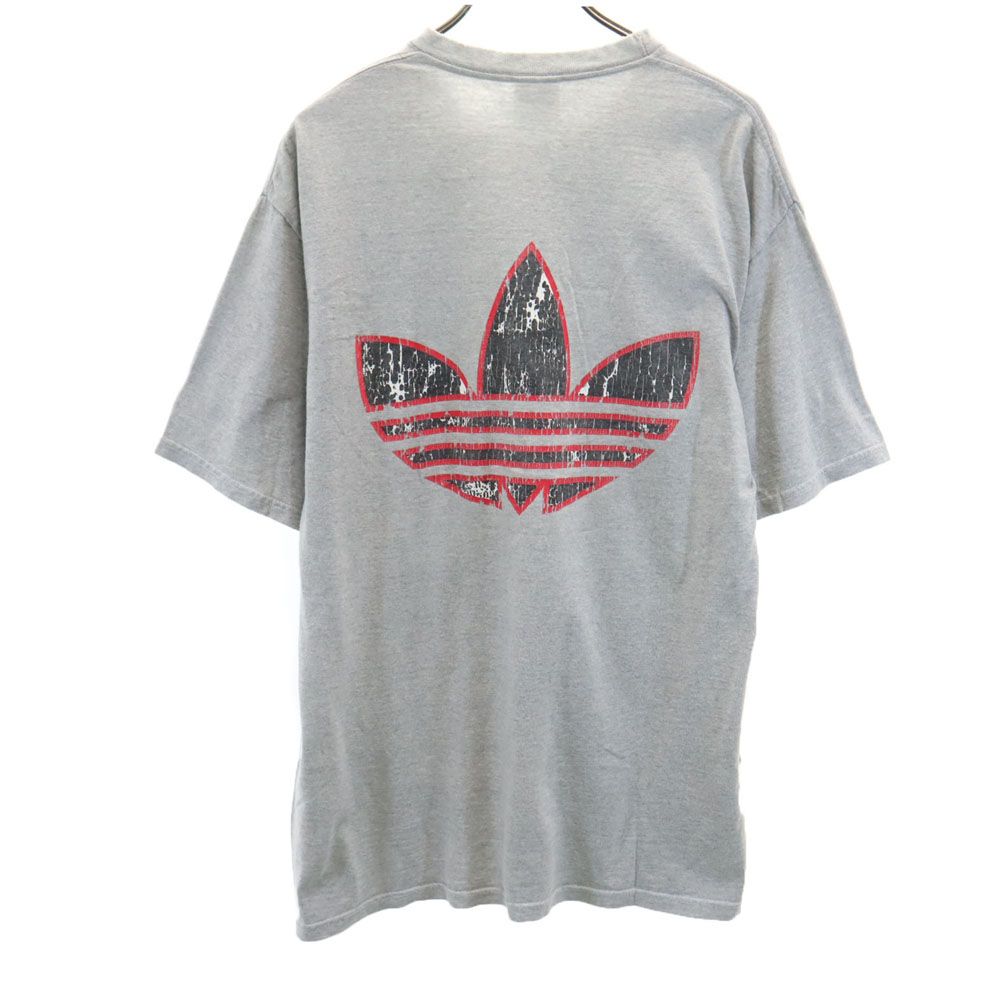 adidas アディダス 90s USA製 オールド トレフォイルロゴ 半袖 Tシャツ M グレー メンズ