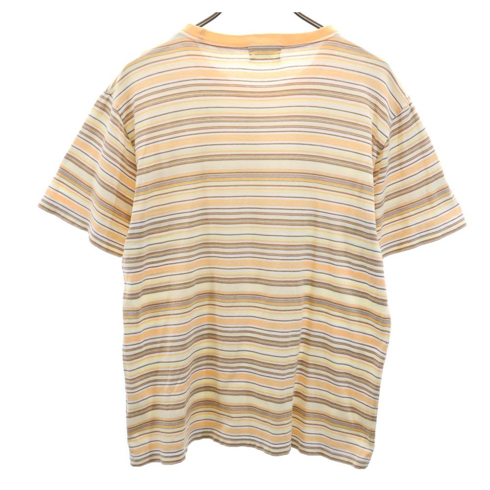 ETRO エトロ 日本製 ボーダー柄 半袖 Tシャツ ペールオレンジ系 メンズ