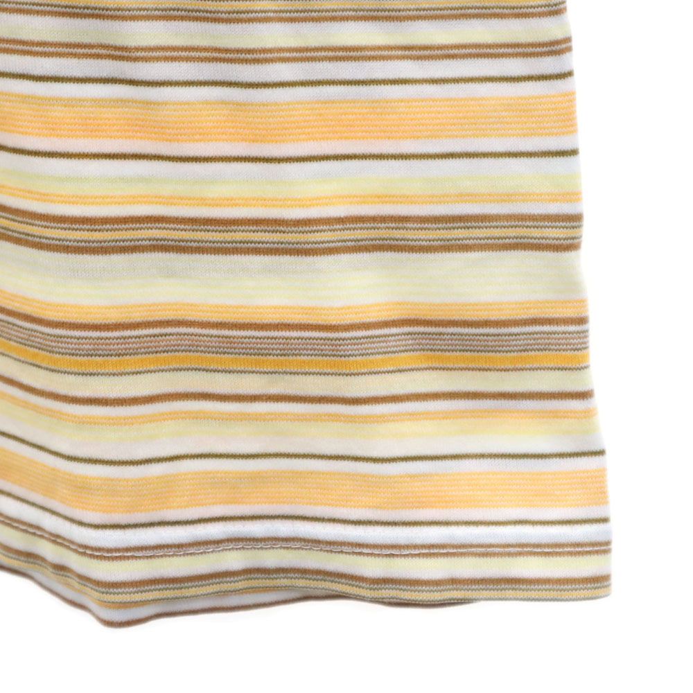 ETRO エトロ 日本製 ボーダー柄 半袖 Tシャツ ペールオレンジ系 メンズ