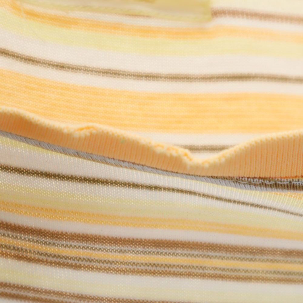 ETRO エトロ 日本製 ボーダー柄 半袖 Tシャツ ペールオレンジ系 メンズ