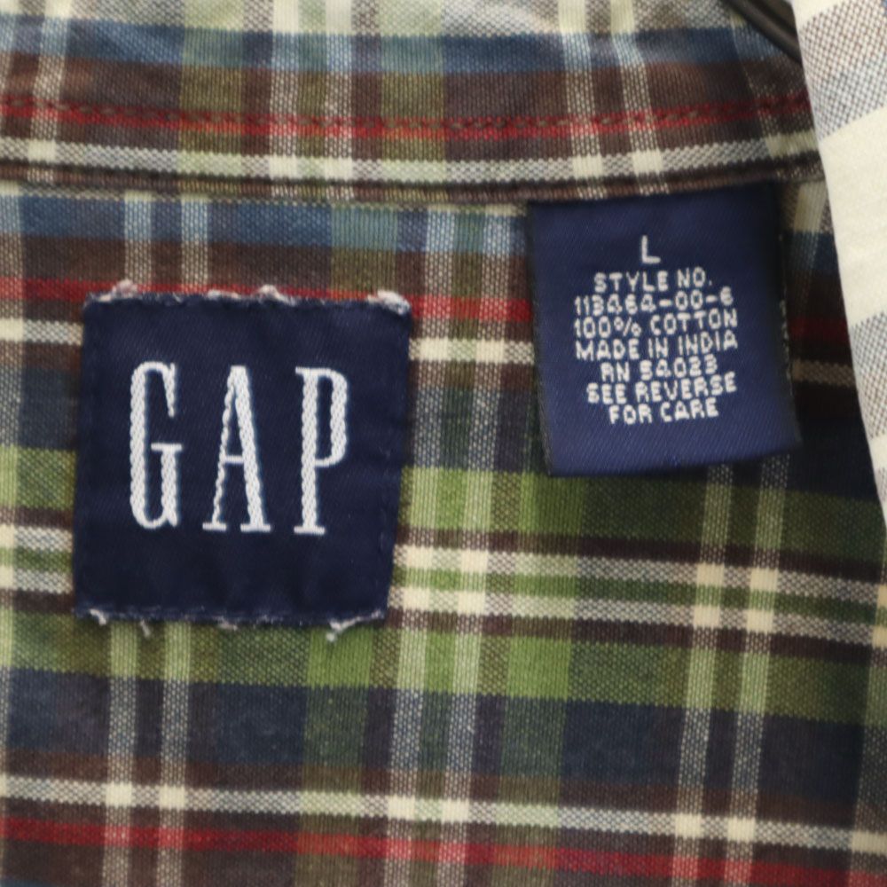 GAP ギャップ 90s オールド チェック柄 半袖 シャツ L メンズ