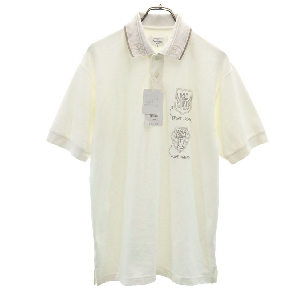 Castelbajac sport カステルバジャックスポーツ 日本製 半袖 鹿の子 ポロシャツ 3 ホワイト メンズ