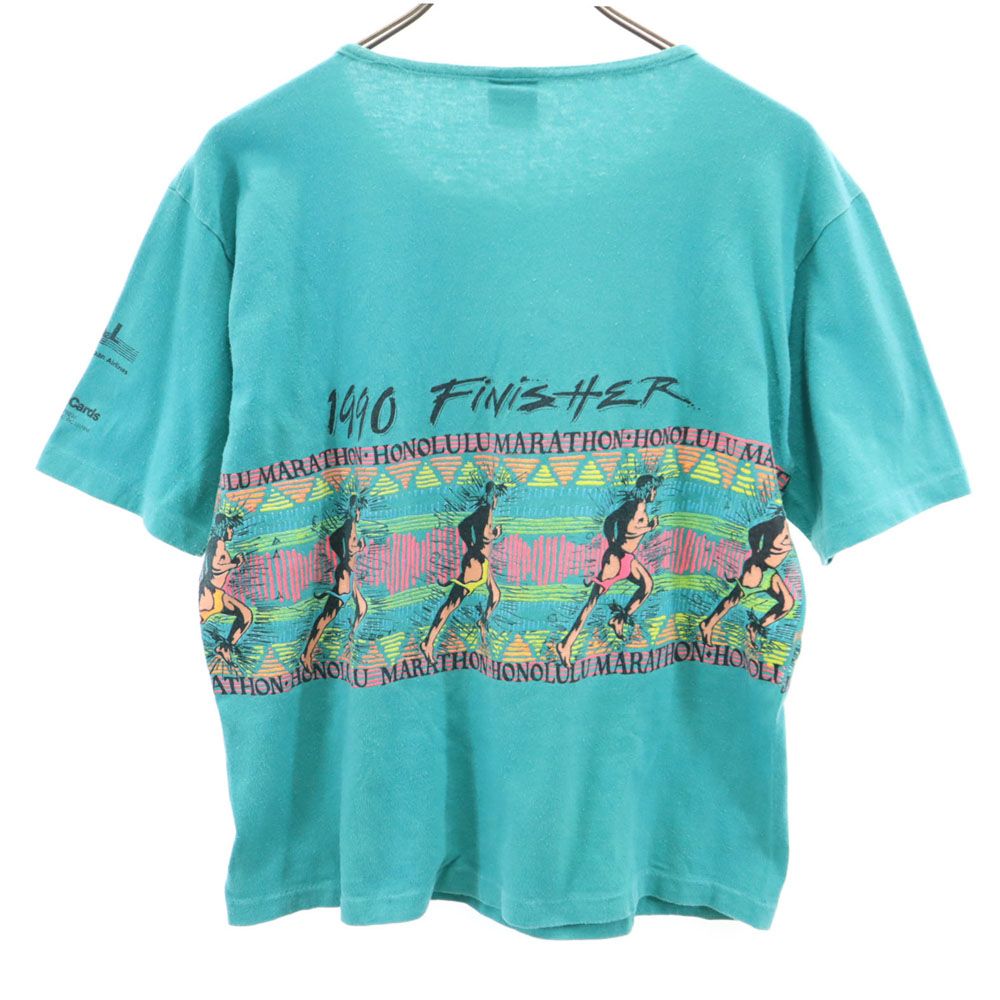 HAPPY SHIRTS 90s USA製 オールド 半袖 Tシャツ M グリーン系 メンズ