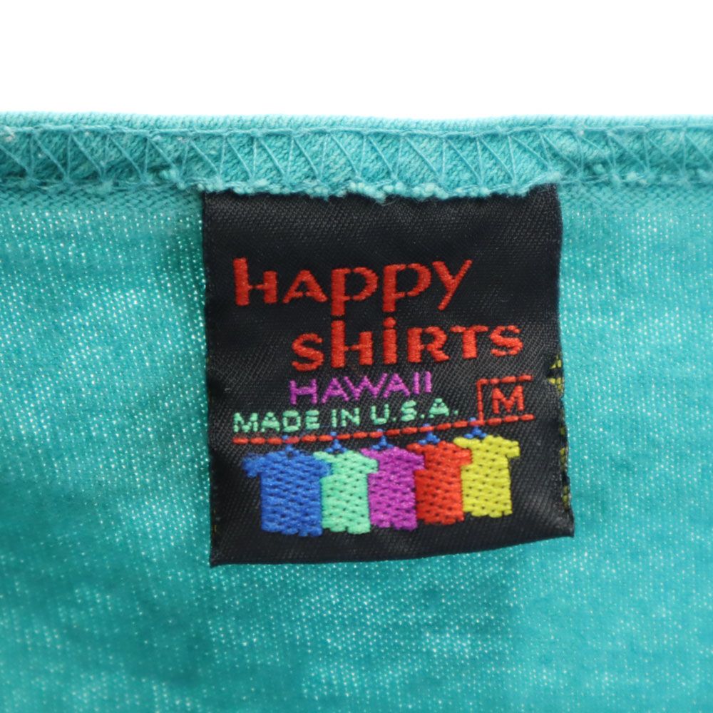 HAPPY SHIRTS 90s USA製 オールド 半袖 Tシャツ M グリーン系 メンズ