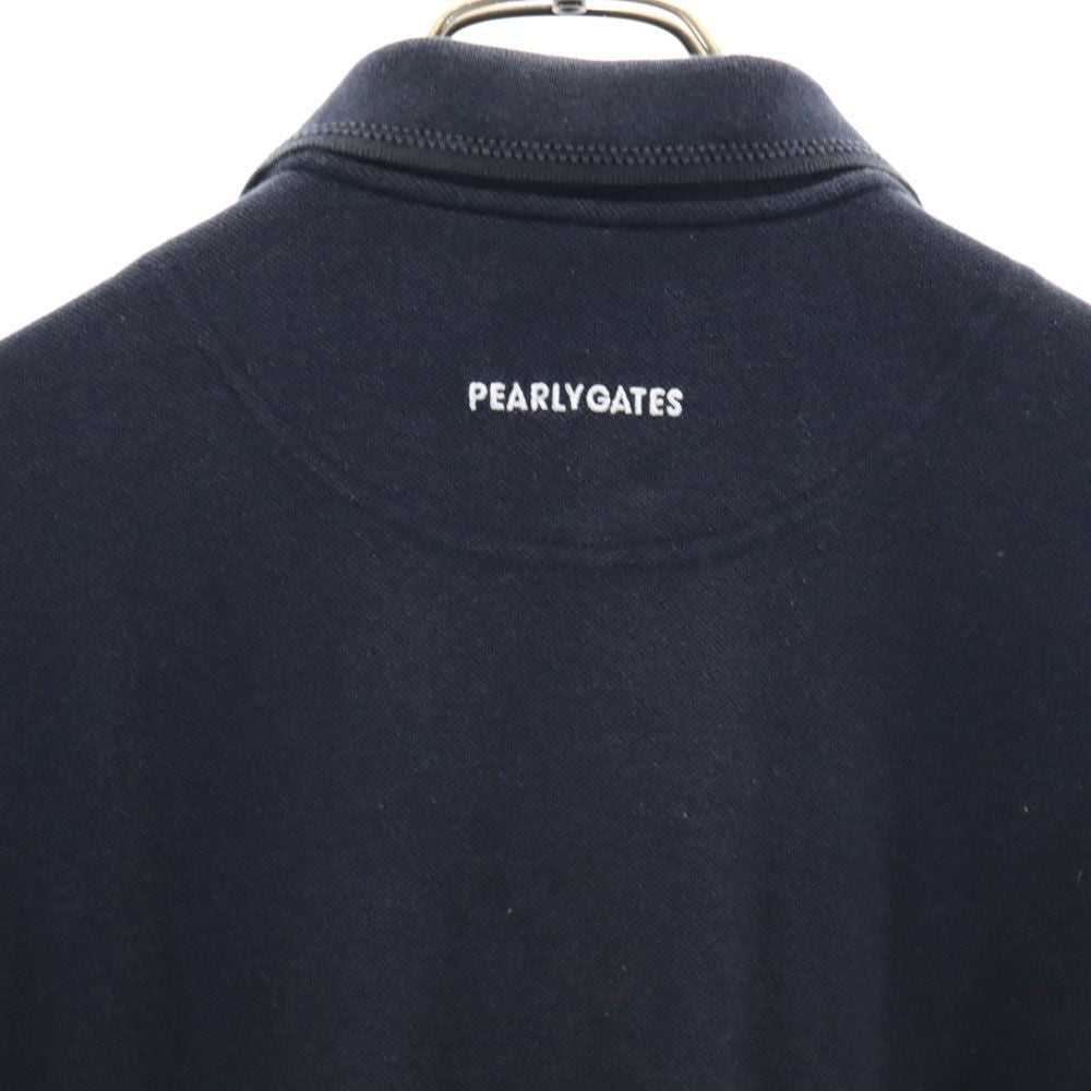 パーリーゲイツ 日本製 ゴルフ 半袖 ポロシャツ 4 ネイビー PEARLY GATES 鹿の子地 メンズ