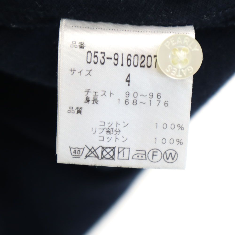 パーリーゲイツ 日本製 ゴルフ 半袖 ポロシャツ 4 ネイビー PEARLY GATES 鹿の子地 メンズ