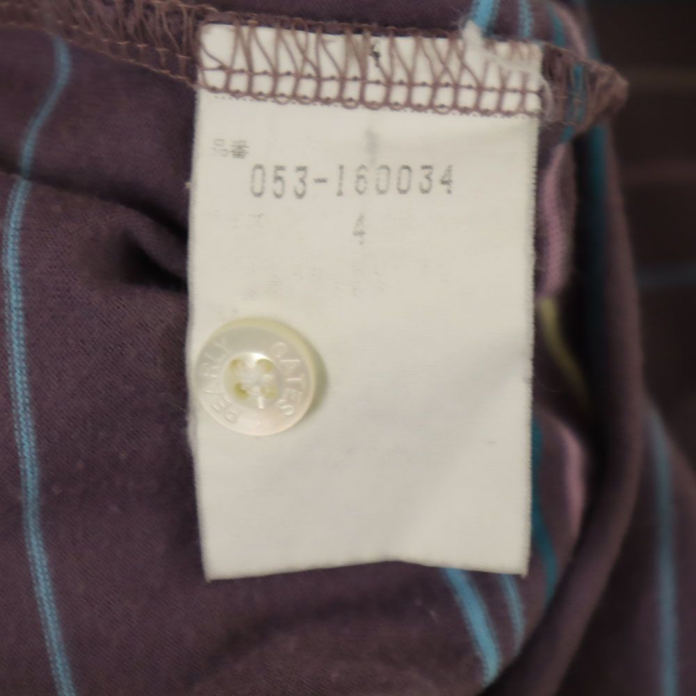 PEARLY GATES パーリーゲイツ ボーダー柄 ゴルフ 半袖 ポロシャツ 4 パープル系 メンズ