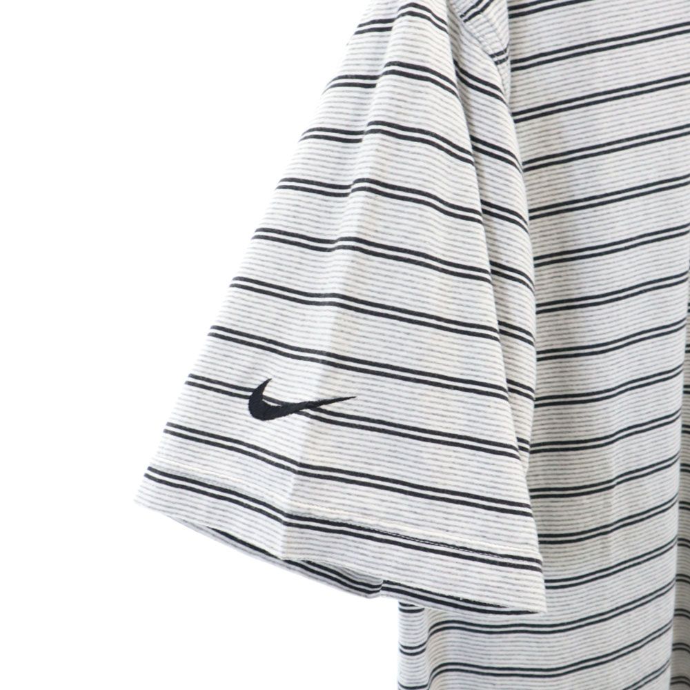 NIKE ナイキ 90s 00s 日本製 白タグ オールド ボーダー柄 半袖 ポロシャツ S グレー系 メンズ