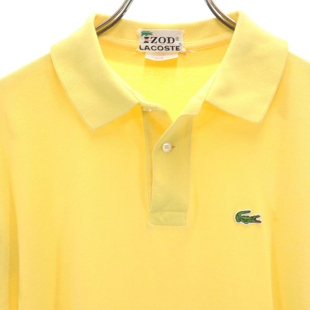 IZOD LACOSTE アイゾッドラコステ 70s USA製 糸巻きタグ ヴィンテージ 半袖 ポロシャツ イエロー 鹿の子地 メンズ
