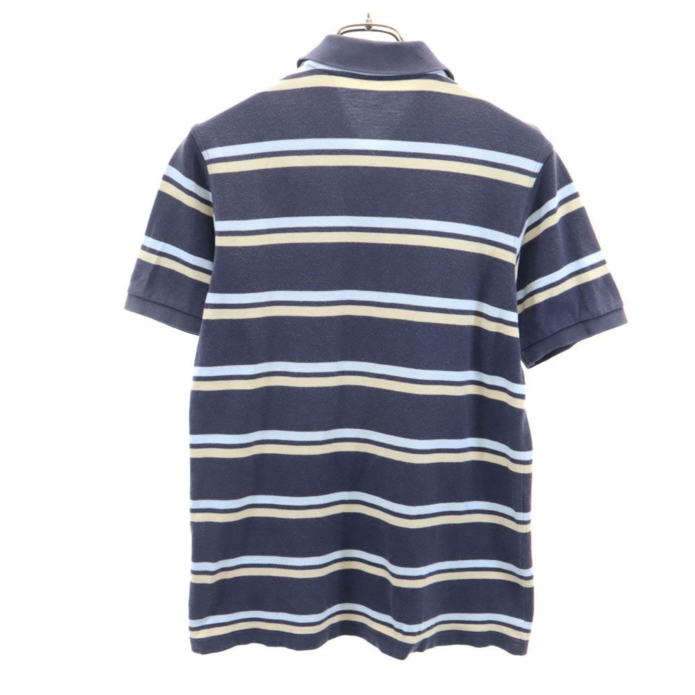 フレッドペリー ボーダー 半袖 ポロシャツ S ネイビー FRED PERRY 鹿の子 メンズ